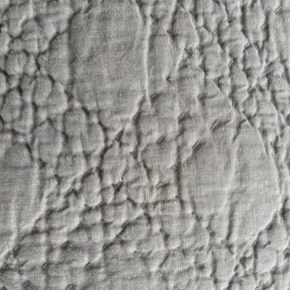 Restoration Hardward Belgian Linen Diamond Stitch King Sham • Grey - Picture 6 of 7